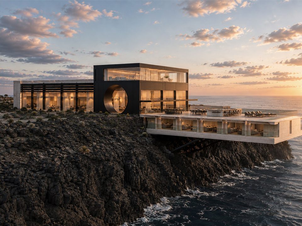 perspective of a hotel